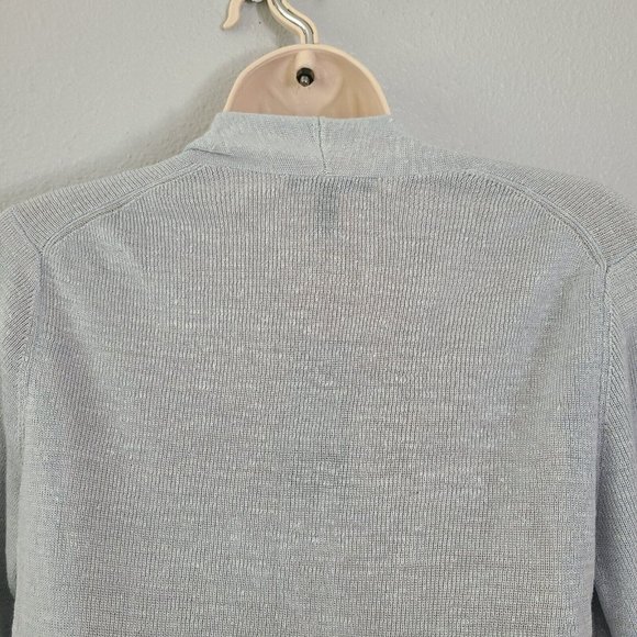 Eileen Fisher women Cardigan Straight Long Tencel Linen Rib grayish sz PM new - Picture 8 of 12